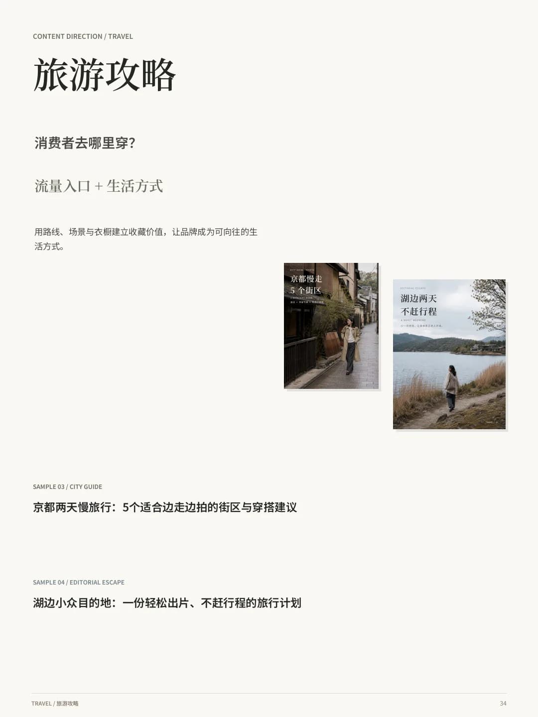 THE TIME MORR 服装内容与视觉提案第 15 页:方向二:旅游攻略